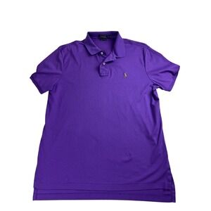 Polo Ralph Lauren Men's Purple Pima Soft Touch Short Sleeve Polo Shirt Size L